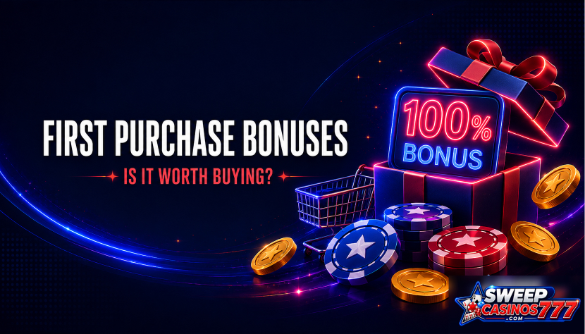 First purchase bonus offers at sweepstakes casinos