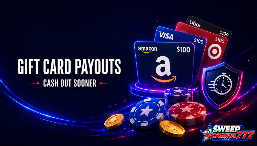 Gift card redemption options at sweepstakes casinos
