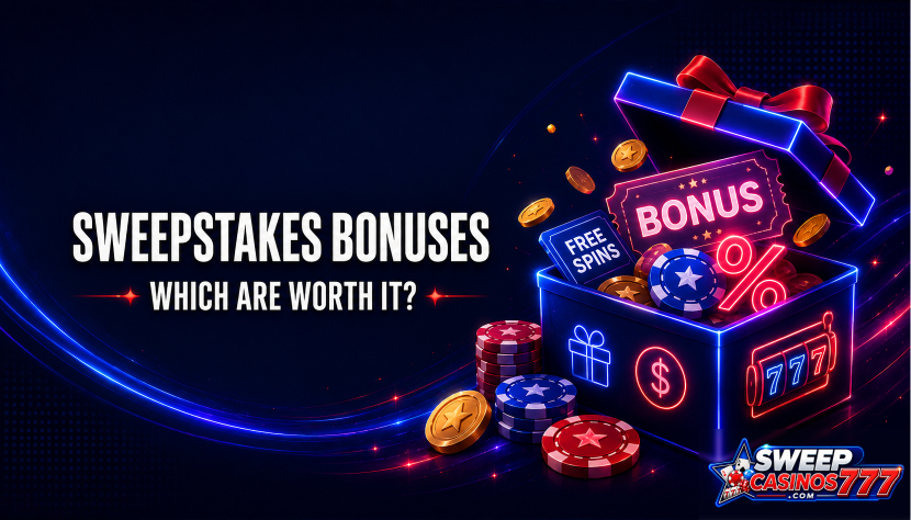 Sweepstakes casino bonus types compared