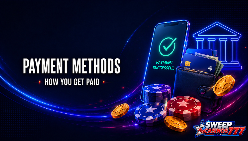 Payment and redemption methods at sweepstakes casinos