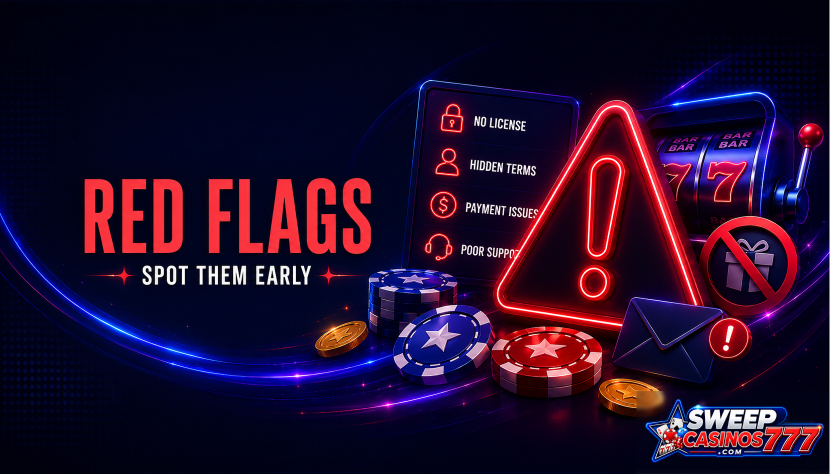 Warning signs to spot at unsafe sweepstakes casinos